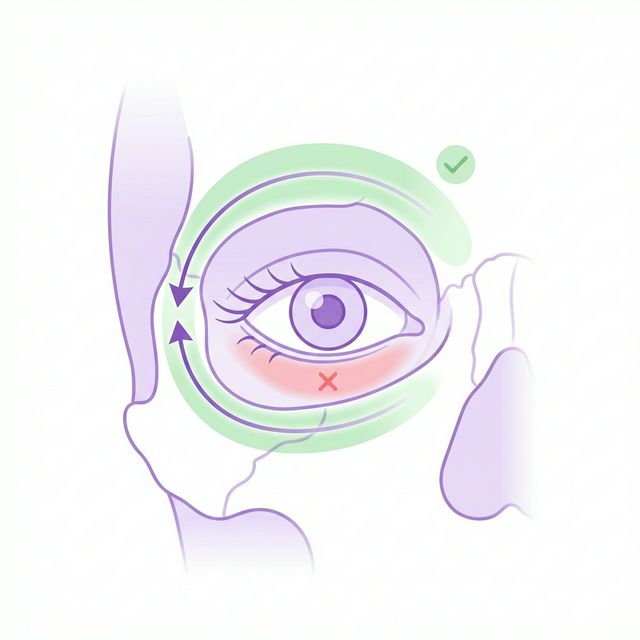 Safe retinol application zones around the eye