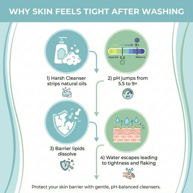Why Skin Feels Tight After Washing — The Chain Reaction